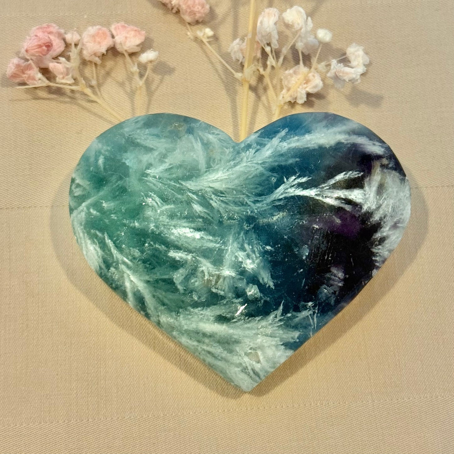 Feather Fluorite Heart FFH7