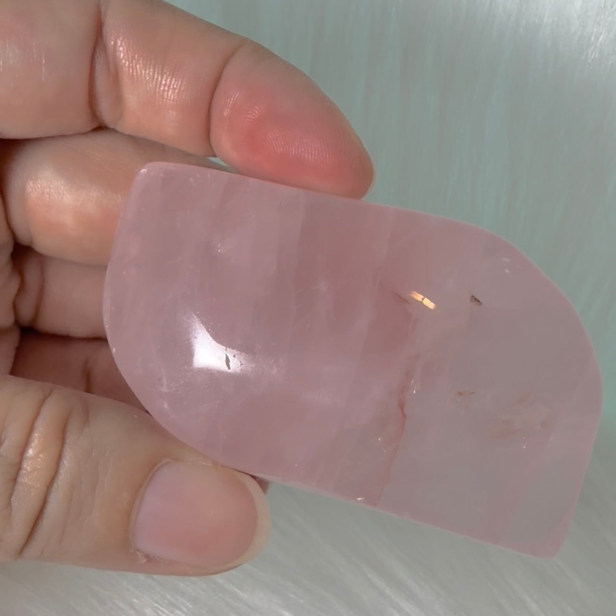 Rose Quartz Palm Stone RQPS3