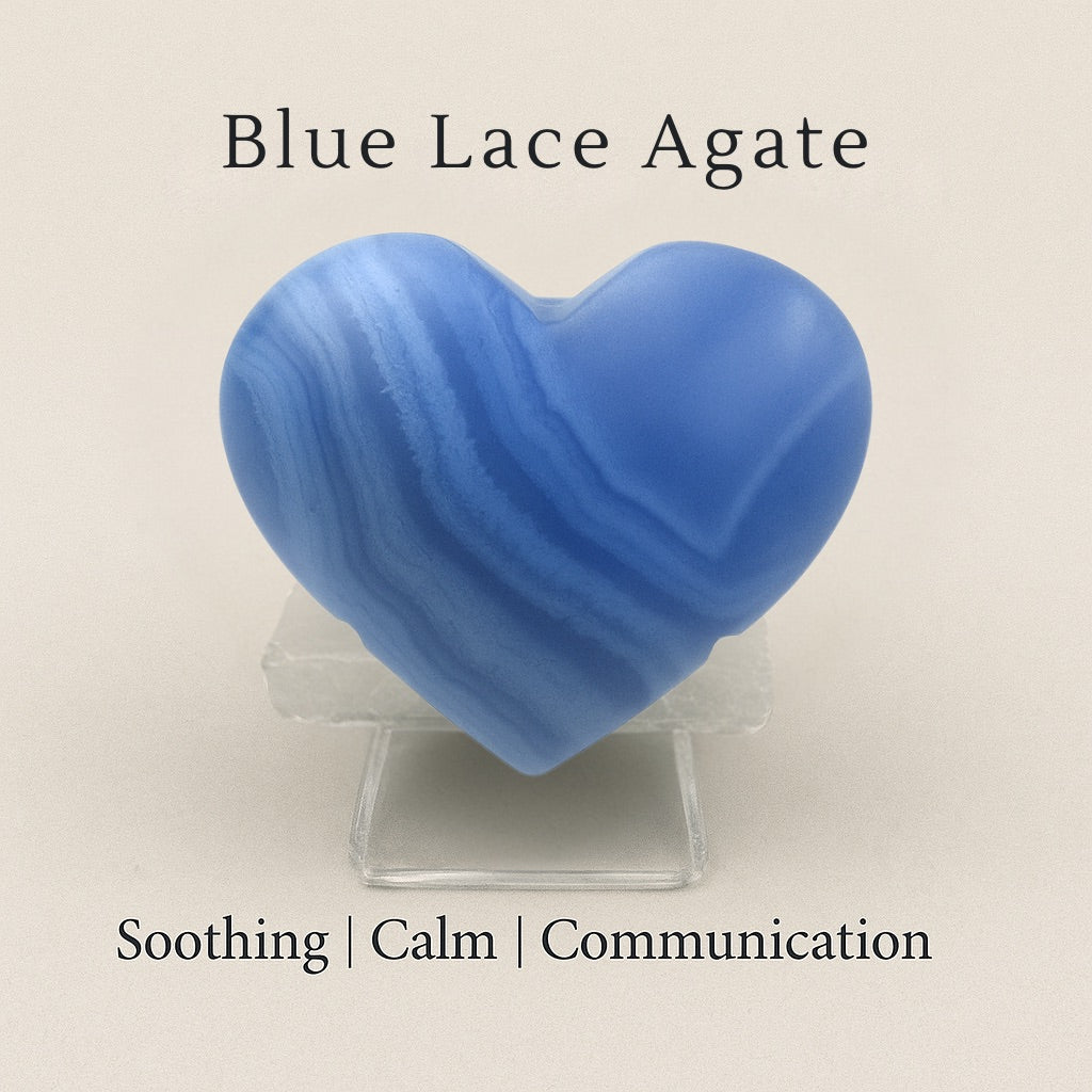 Blue Lace Agate Heart Carving (BLAH2)