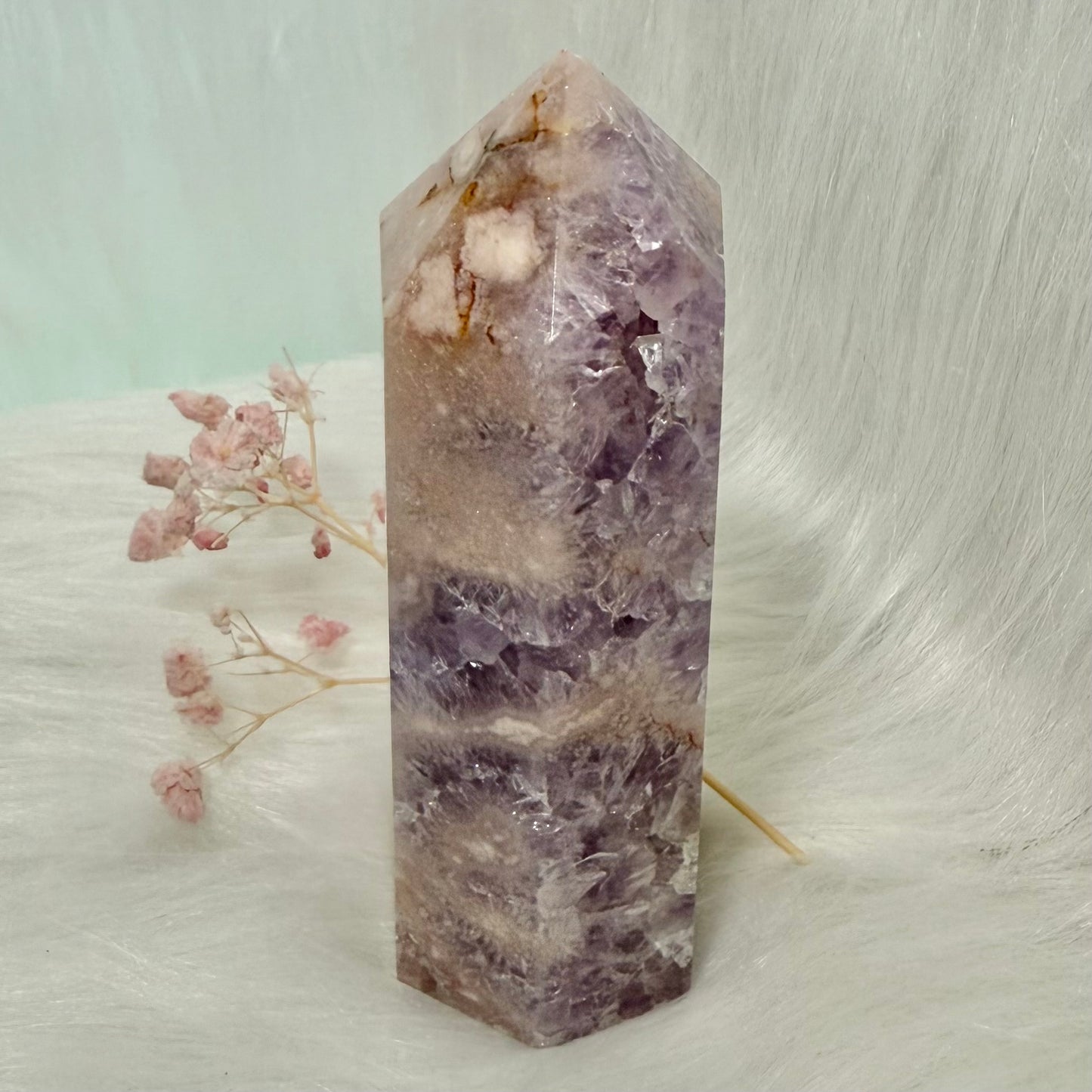 Amethyst Flower Agate Tower PFAA3