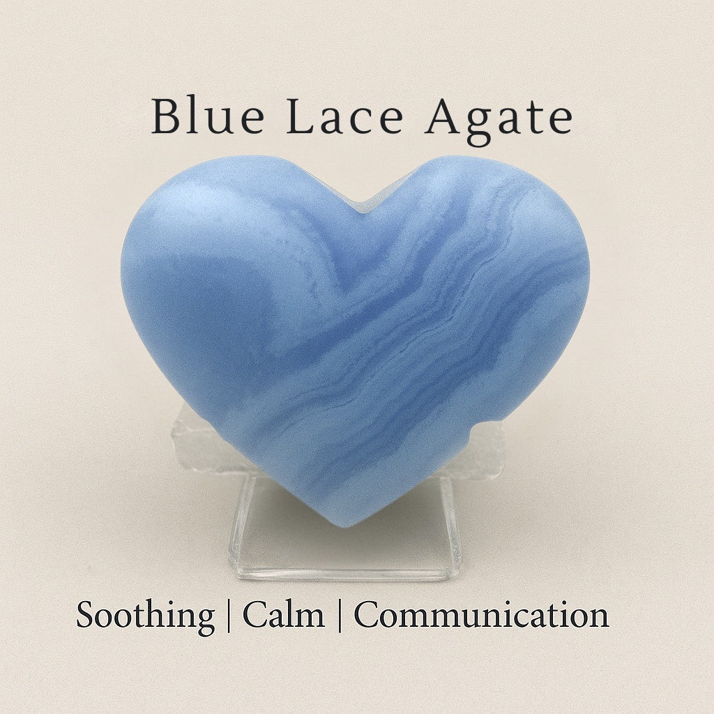 Blue Lace Agate Heart Carving (BLAH2)