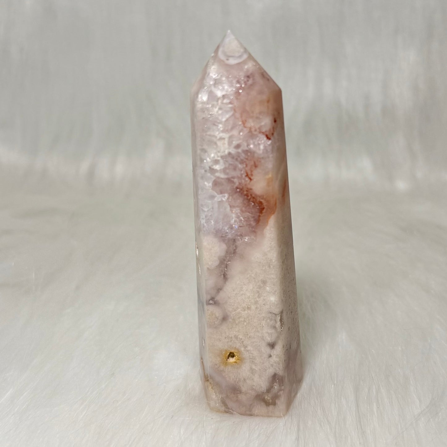 Amethyst Flower Agate Tower with Druzy Pocket PFA8