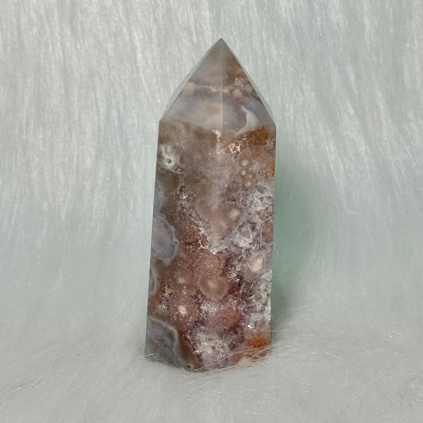 Purple Flower Agate Tower PFA9