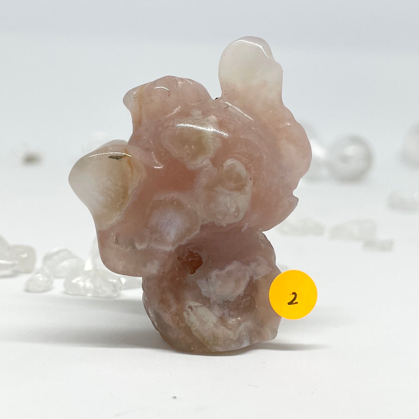 Flower Agate Elephant Carving