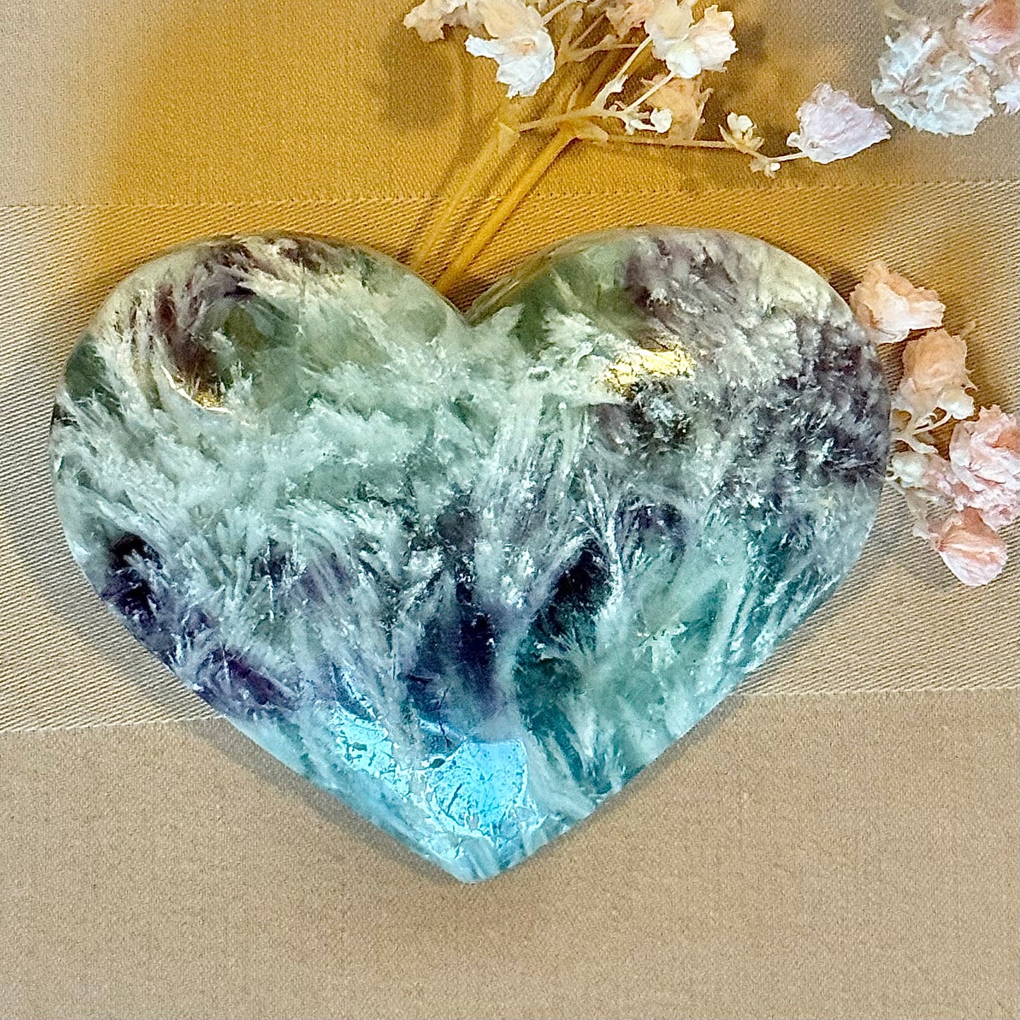 Feather Fluorite Heart FFH1