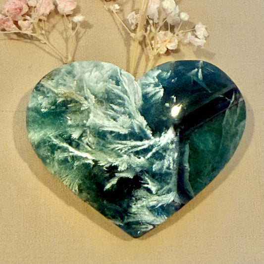 Feather Fluorite Heart FFH3