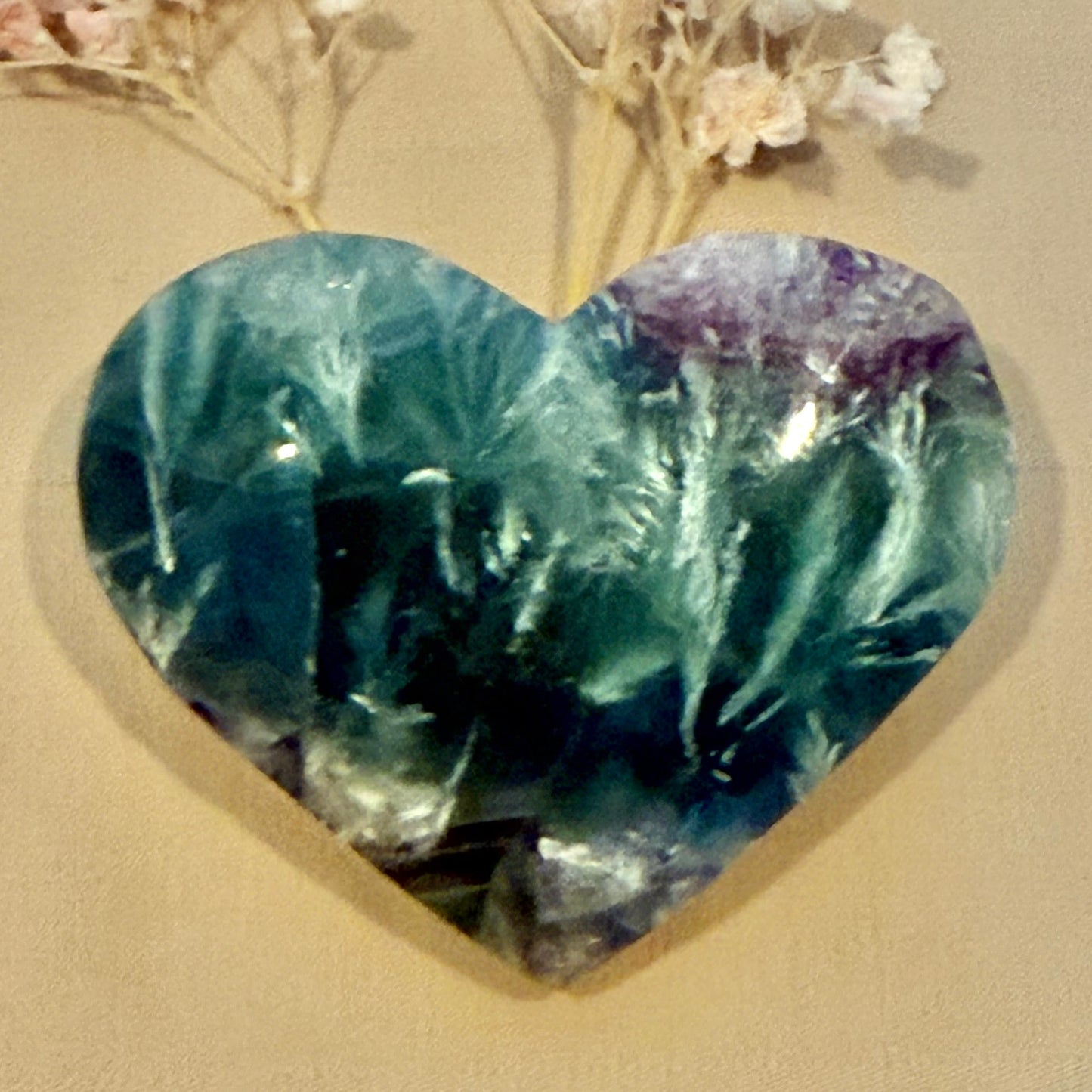 Feather Fluorite Heart FFH4