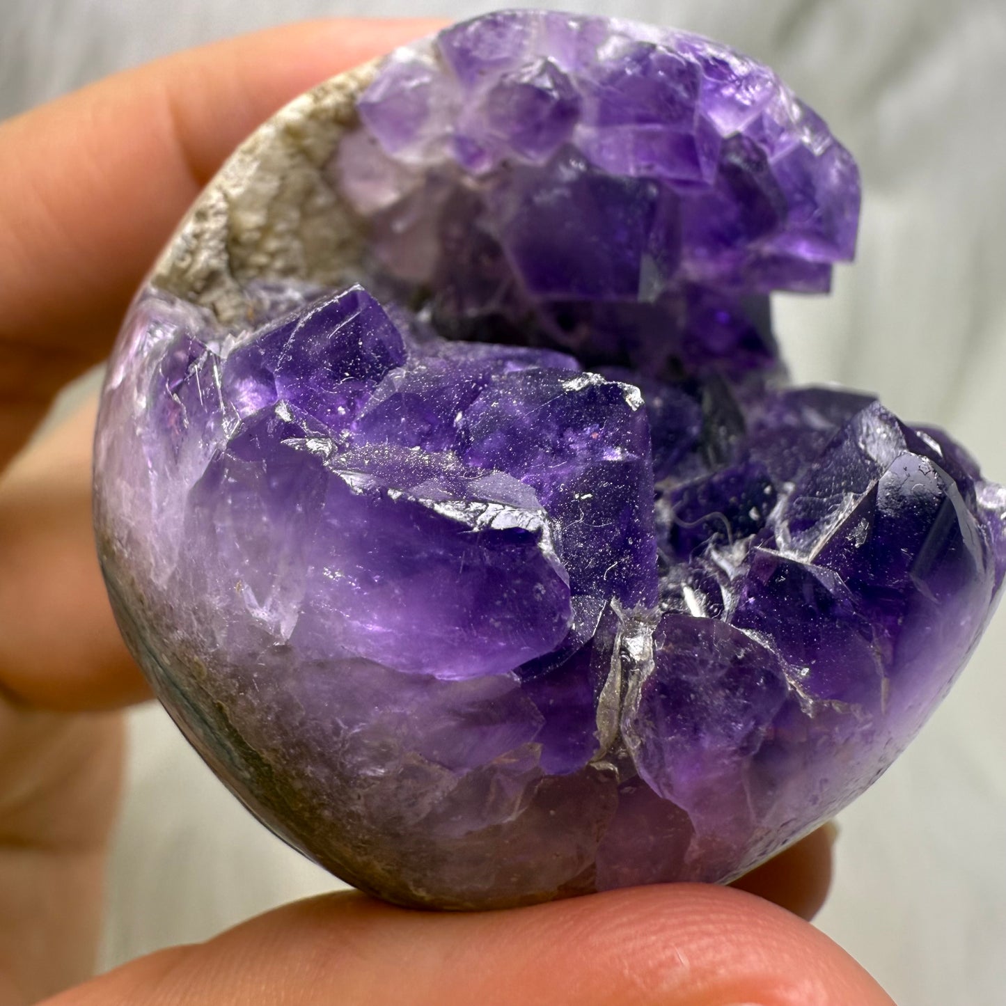 Uruguay Deep Purple Amethyst Geode Sphere AG3