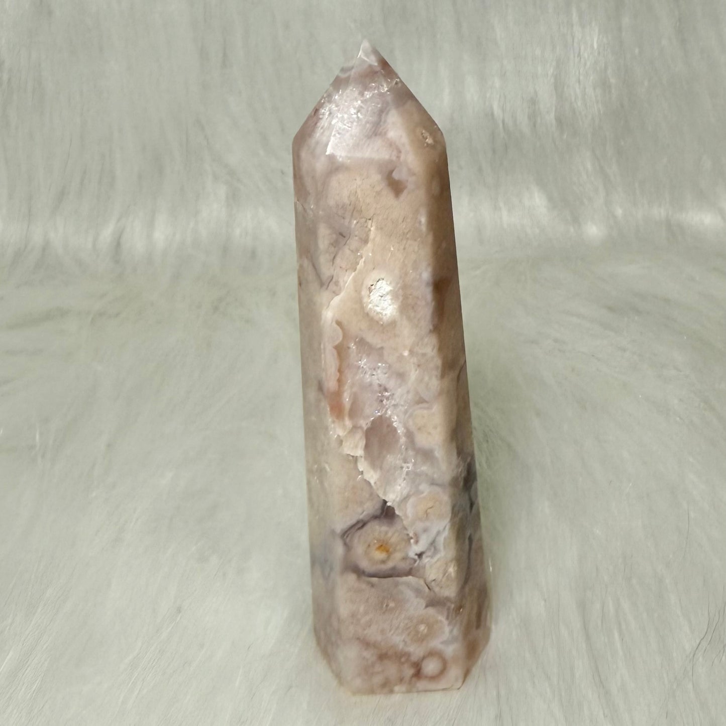 Amethyst Flower Agate Tower with Druzy Pocket PFA8