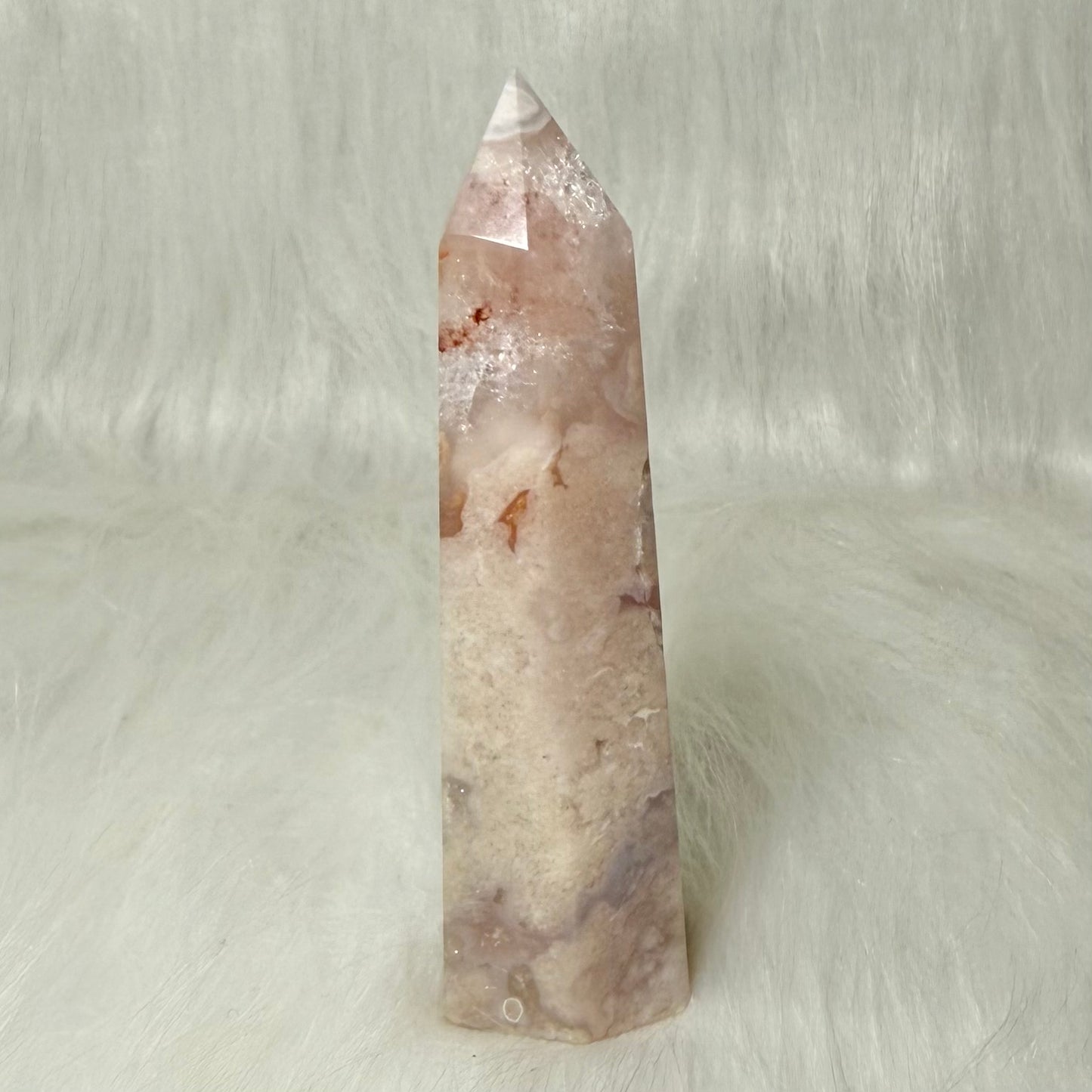 Amethyst Flower Agate Tower with Druzy Pocket PFA8