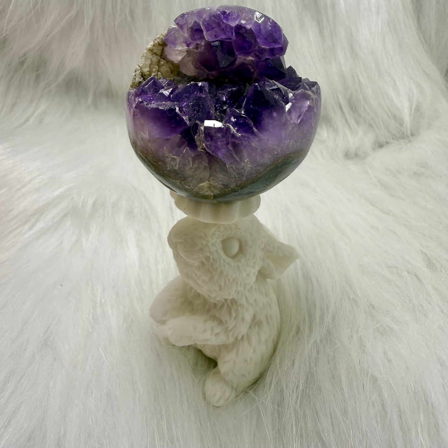 Uruguay Deep Purple Amethyst Geode Sphere AG3