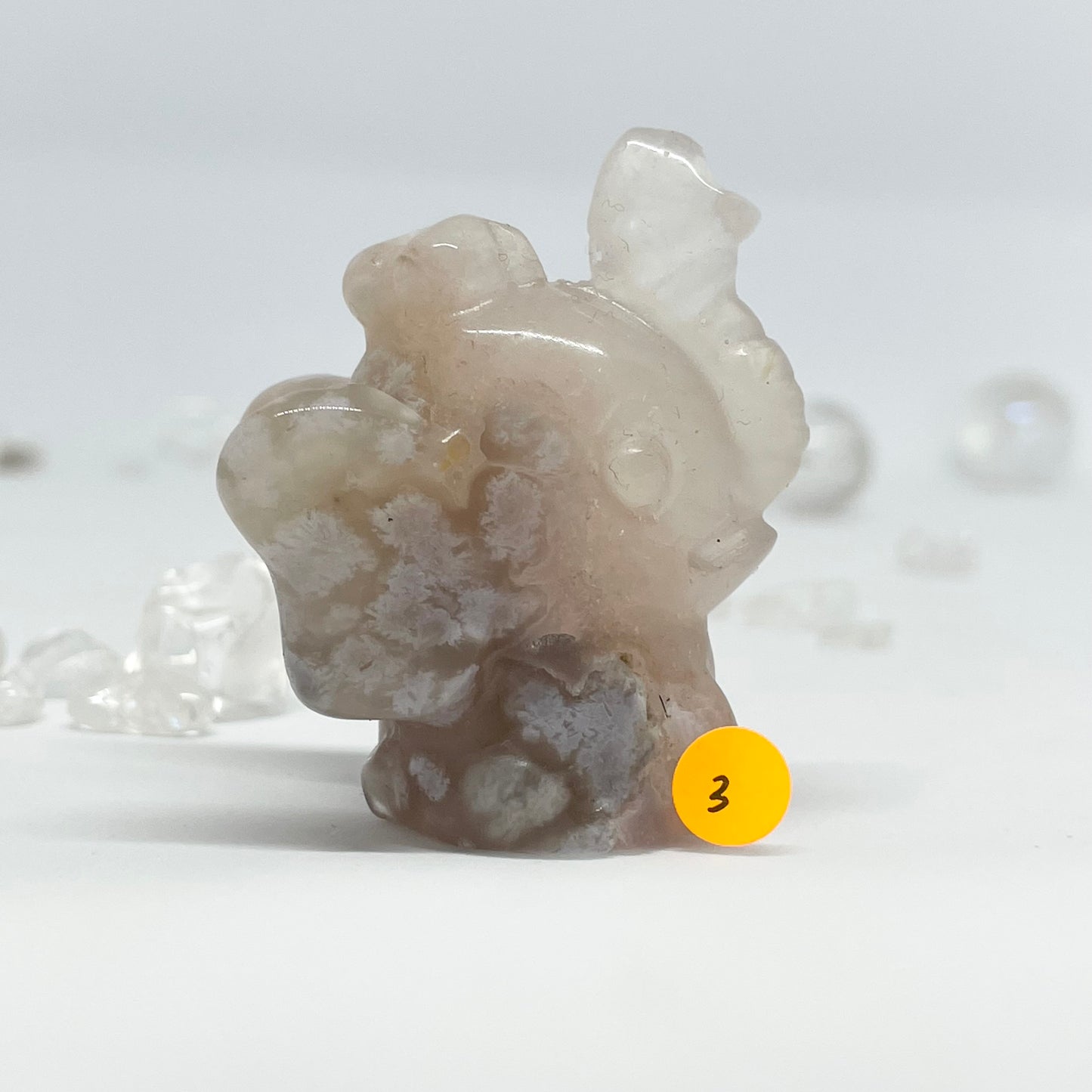 Flower Agate Elephant Carving