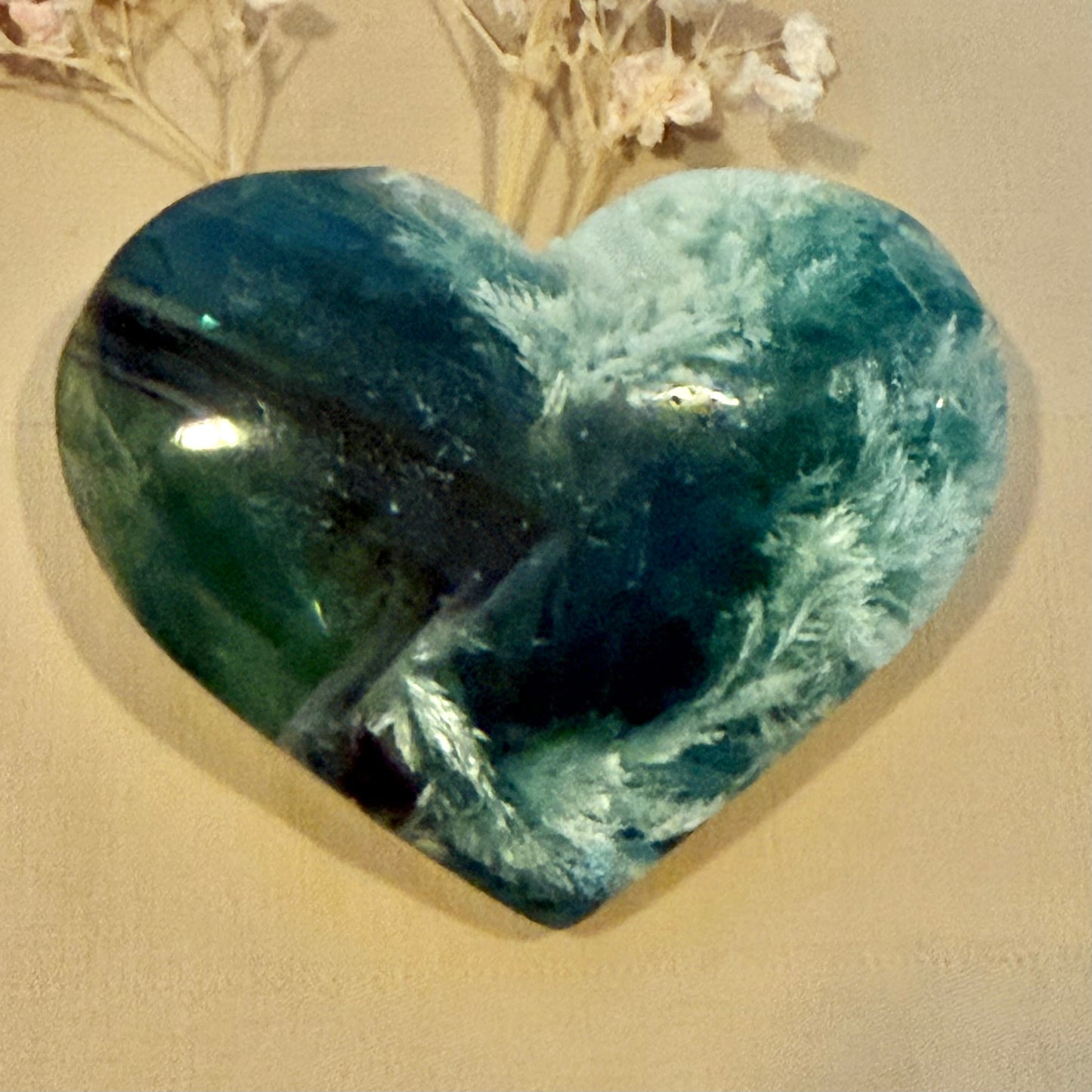 Feather Fluorite Heart FFH3