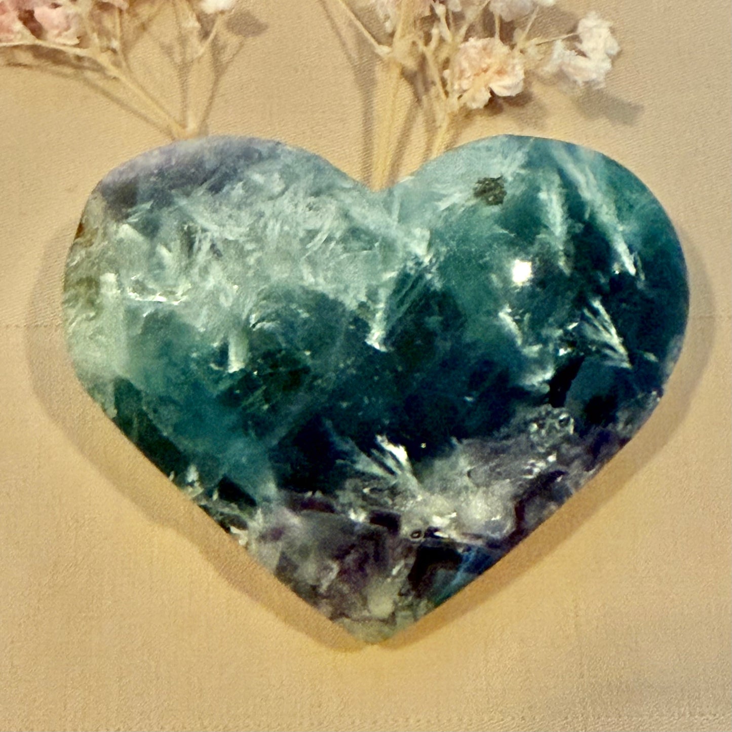 Feather Fluorite Heart FFH4