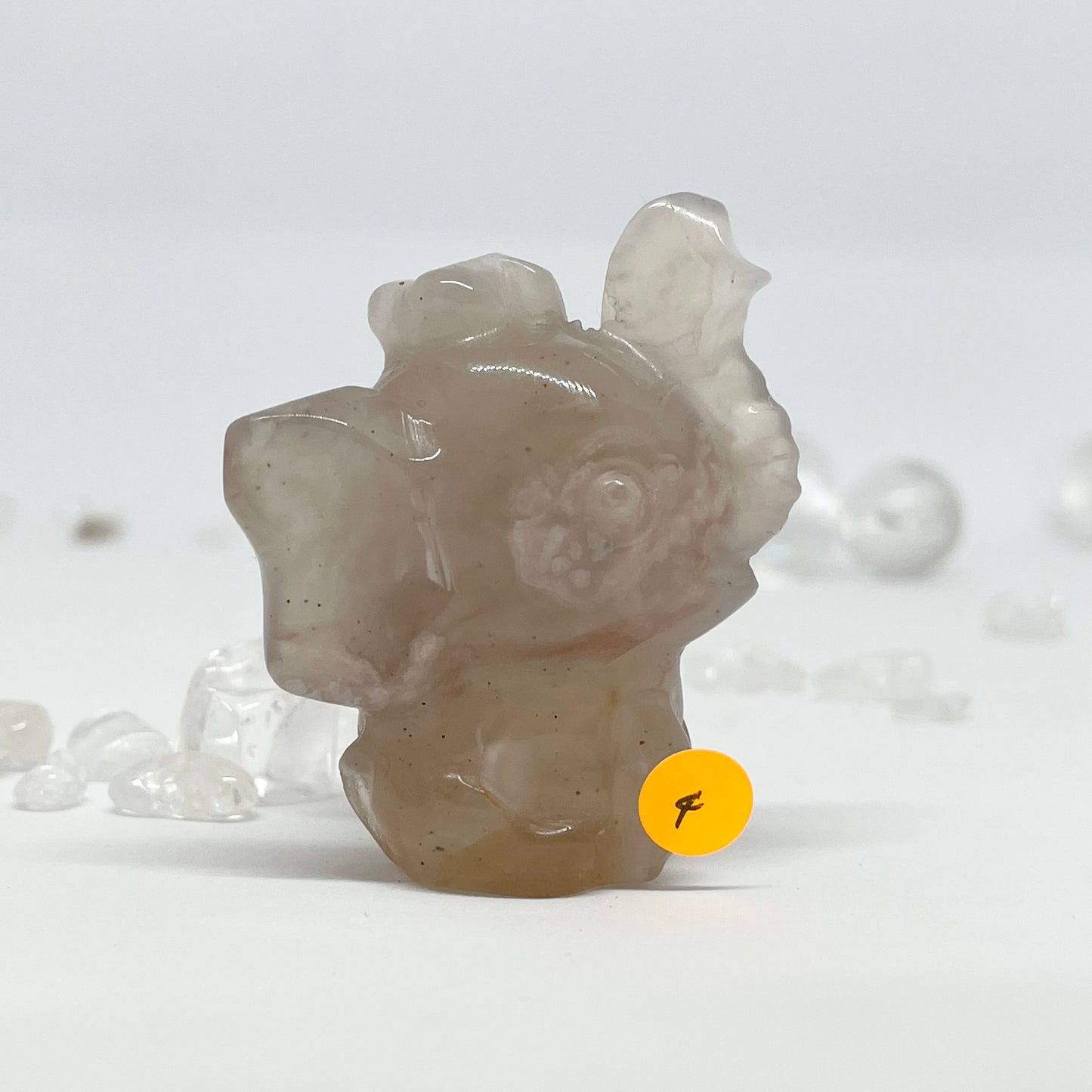 Flower Agate Elephant Carving