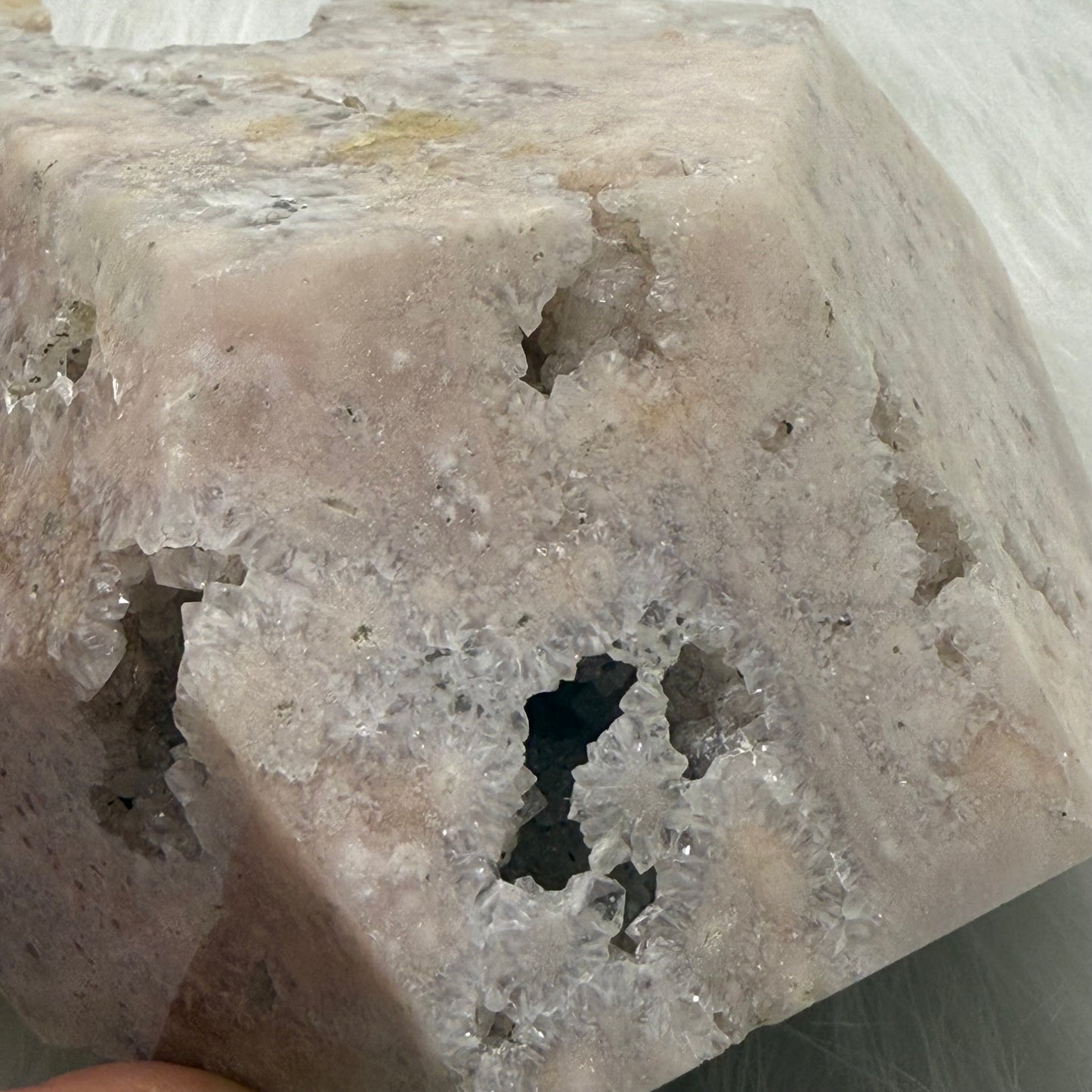 Flower Agate Druzy Freeform Cave AFF2