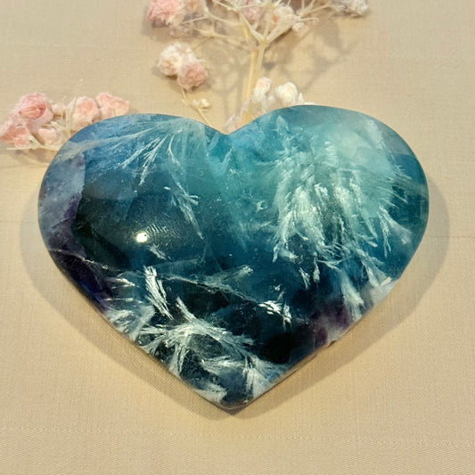 Feather Fluorite Heart FFH5