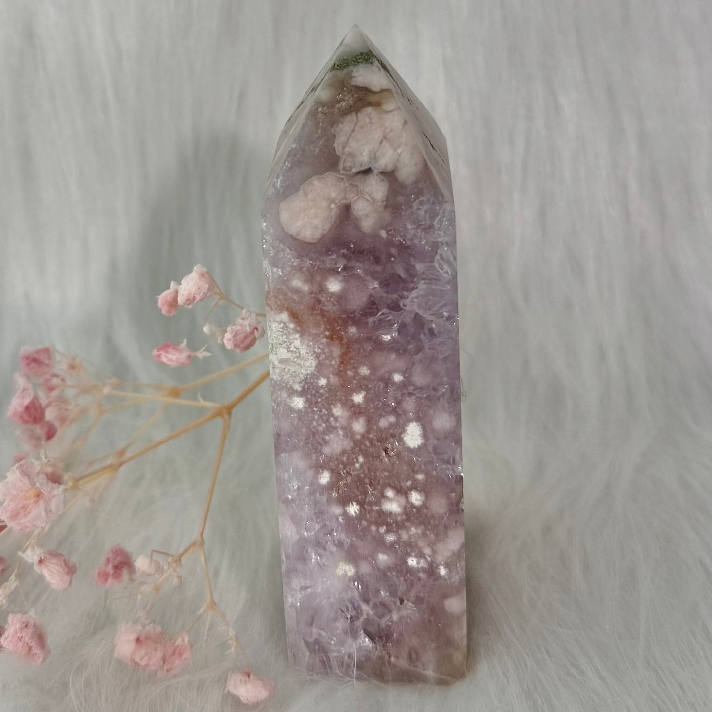 Amethyst Flower Agate Tower FAA1