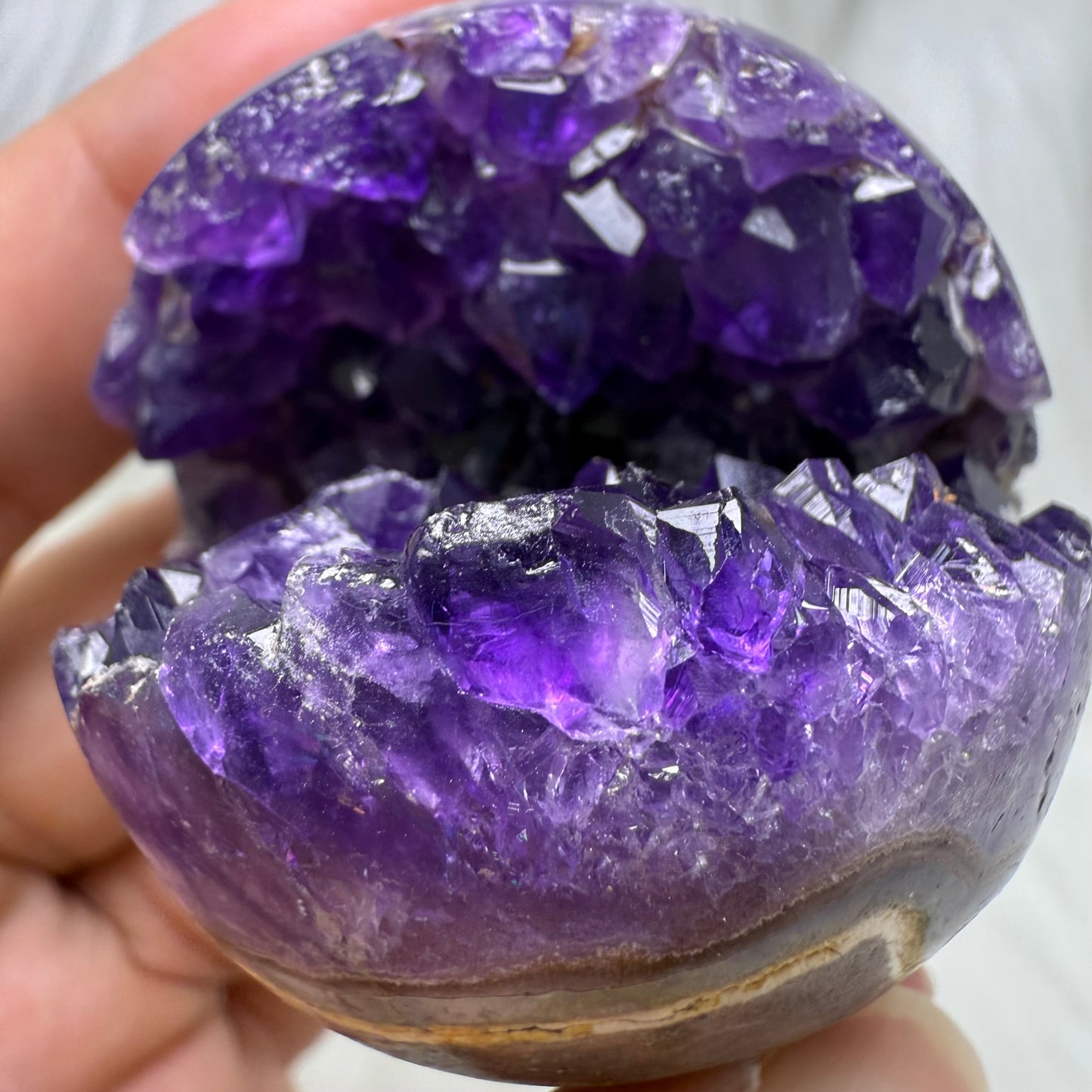 Uruguay Deep Purple Amethyst Geode Sphere AG4