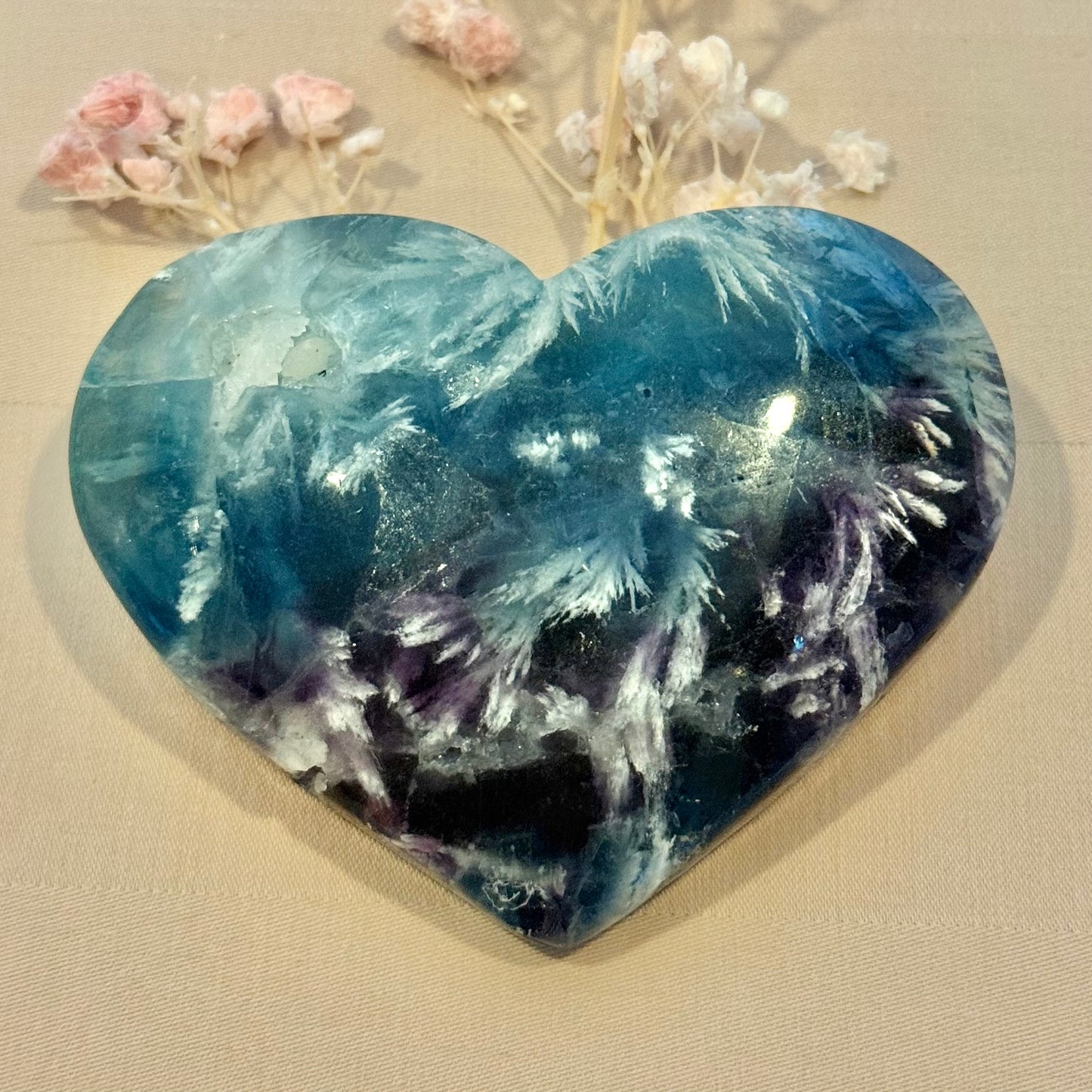 Feather Fluorite Heart FFH5
