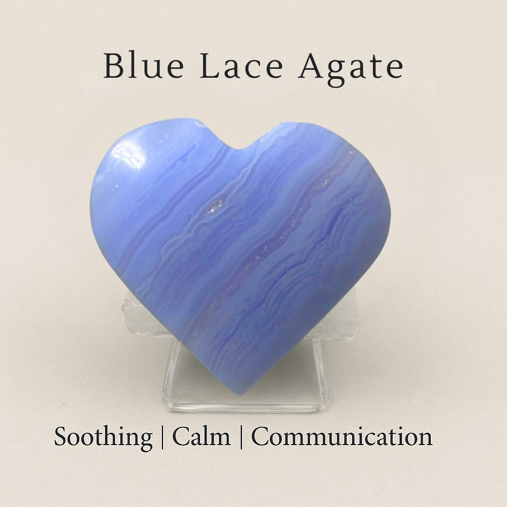 Blue Lace Agate Heart Carving (BLAH1)