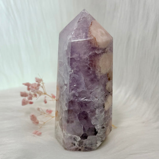 Amethyst Flower Agate Tower PFAA1