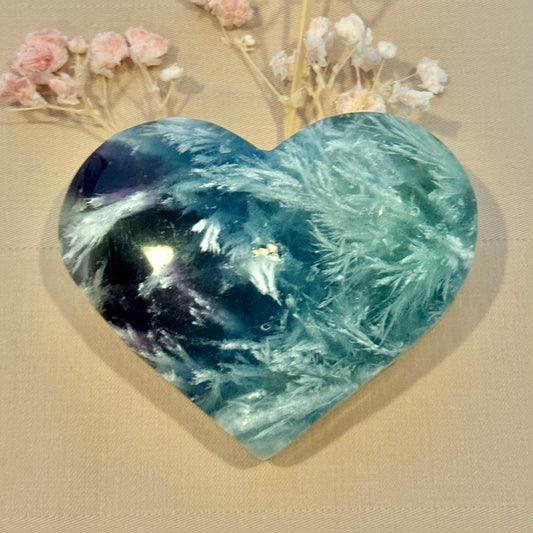 Feather Fluorite Heart FFH7