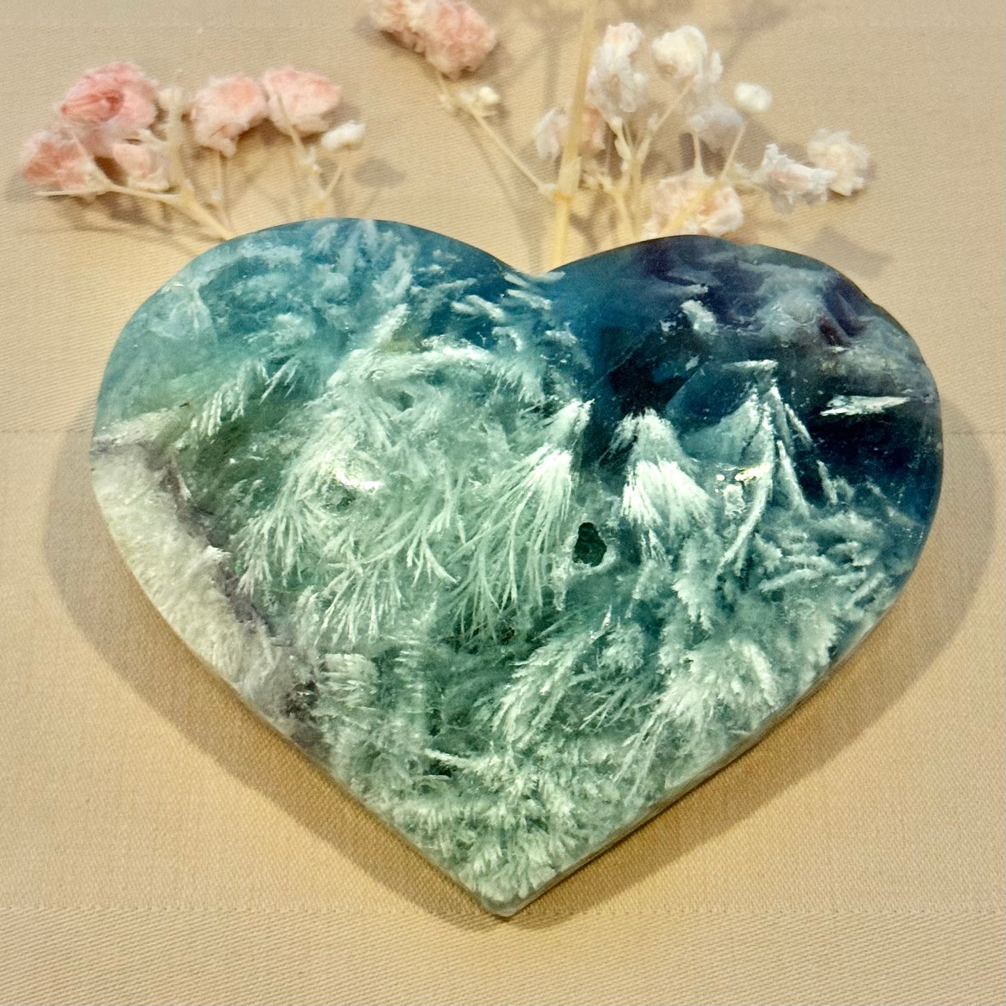 Feather Fluorite Heart FFH6
