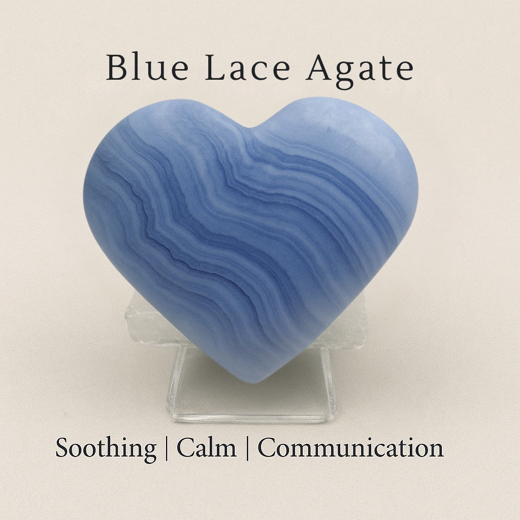 Blue Lace Agate Heart Carving (BLAH1)