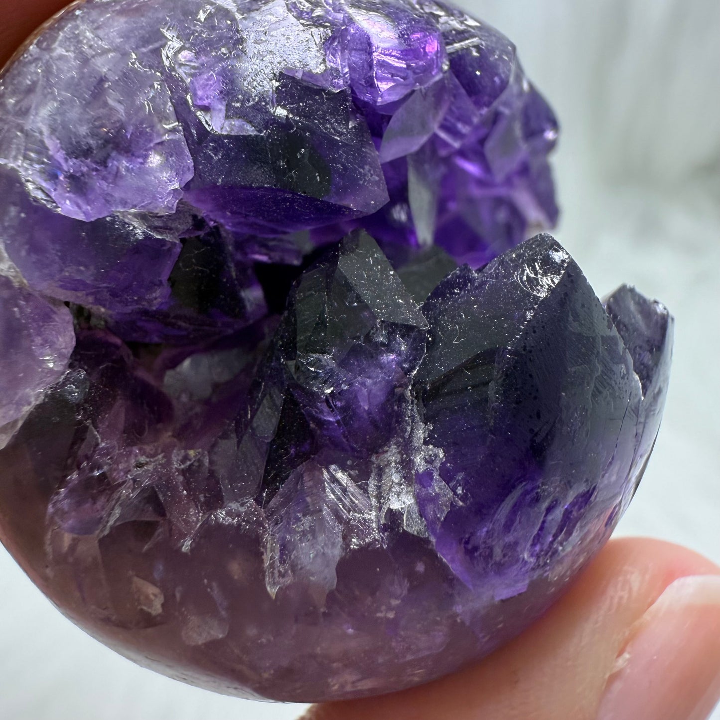 Uruguay Deep Purple Amethyst Geode Sphere AG1
