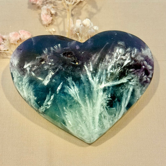 Feather Fluorite Heart FFH2