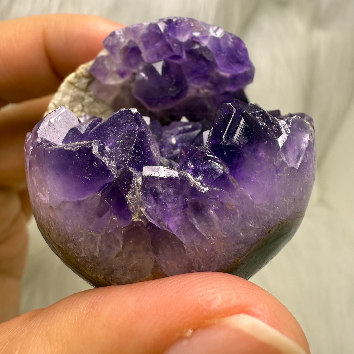 Uruguay Deep Purple Amethyst Geode Sphere AG3