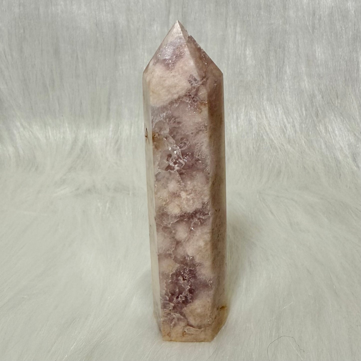 Amethyst Flower Agate Tower with Druzy Pockets PFA2