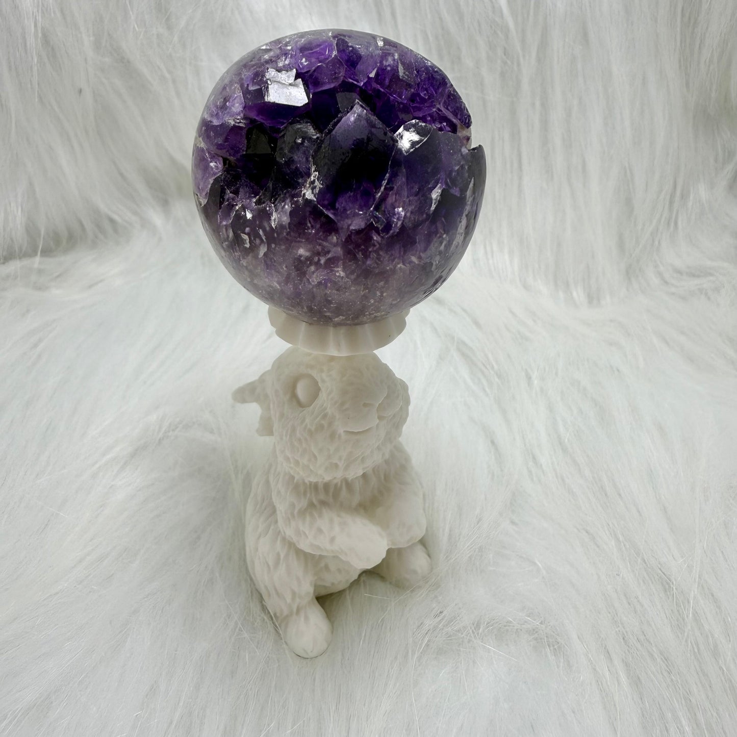 Uruguay Deep Purple Amethyst Geode Sphere AG1