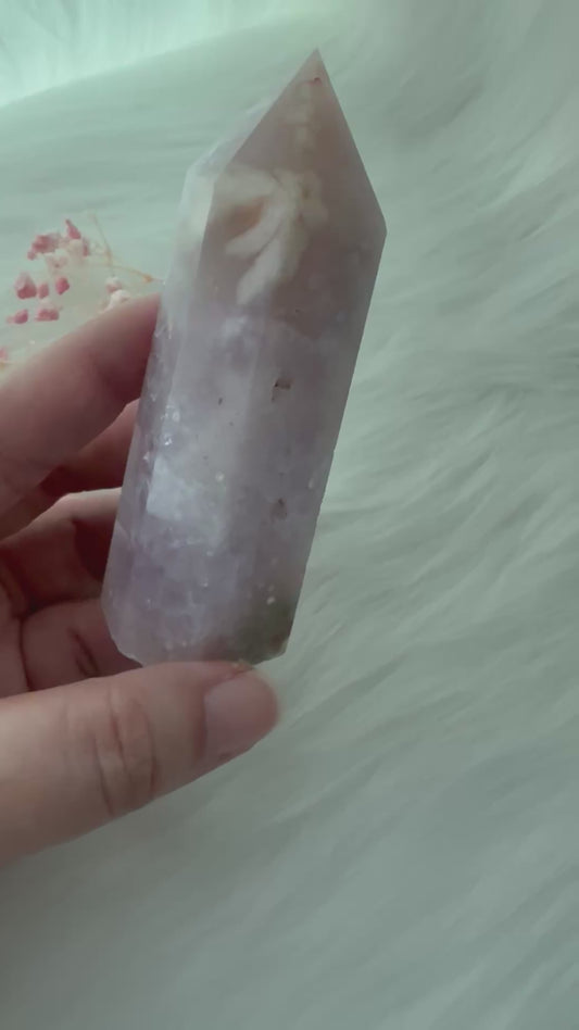 Amethyst Flower Agate Tower AFA4